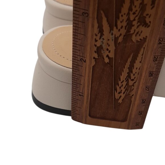 Ron White Brenna Ivory Nappa Leather Strappy Low Heel Sandals SZ 37.5 - Picture 11 of 13